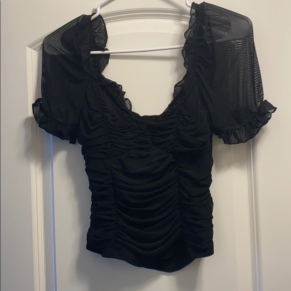 Black Ruched Top - Picture 2 of 4